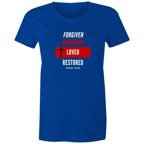 Image of Forgiven | Redeemed | Loved | Restored - Surf and Streetwear - Womens T-shirt