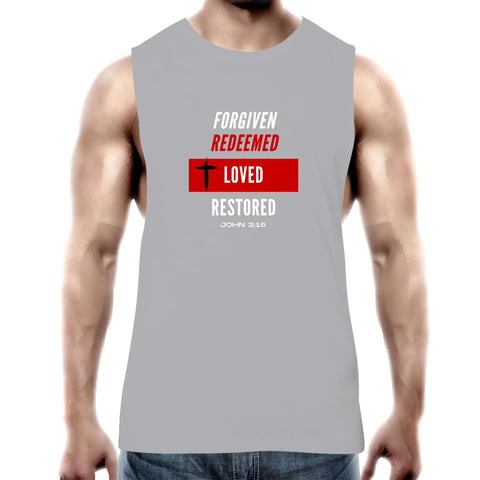 Image of Forgiven | Redeemed | Loved | Restored - Mens Tank Top Tee