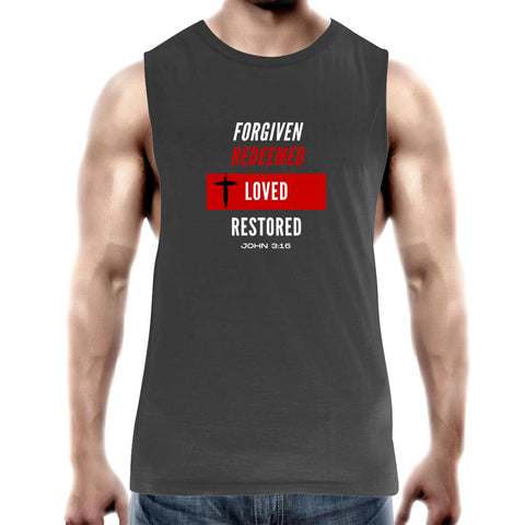 Image of Forgiven | Redeemed | Loved | Restored - Mens Tank Top Tee