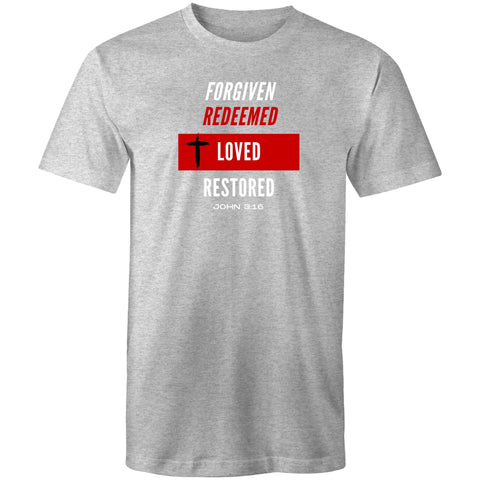 Image of Forgiven | Redeemed | Loved | Restored Staple - Mens T-Shirt