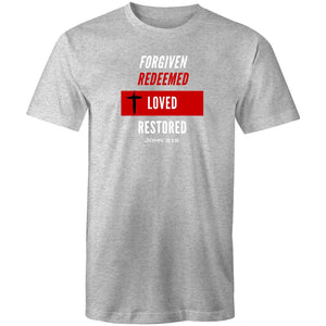 Forgiven | Redeemed | Loved | Restored Staple - Mens T-Shirt