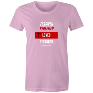 Forgiven | Redeemed | Loved | Restored - - Women's Staple Tee