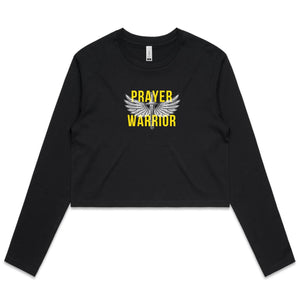 Prayer Warrior - Women's Long Sleeve Crop Tee - Life Redesign 360