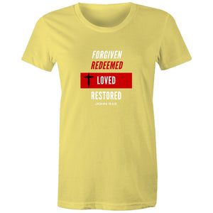 Forgiven | Redeemed | Loved | Restored - - Women's Staple Tee