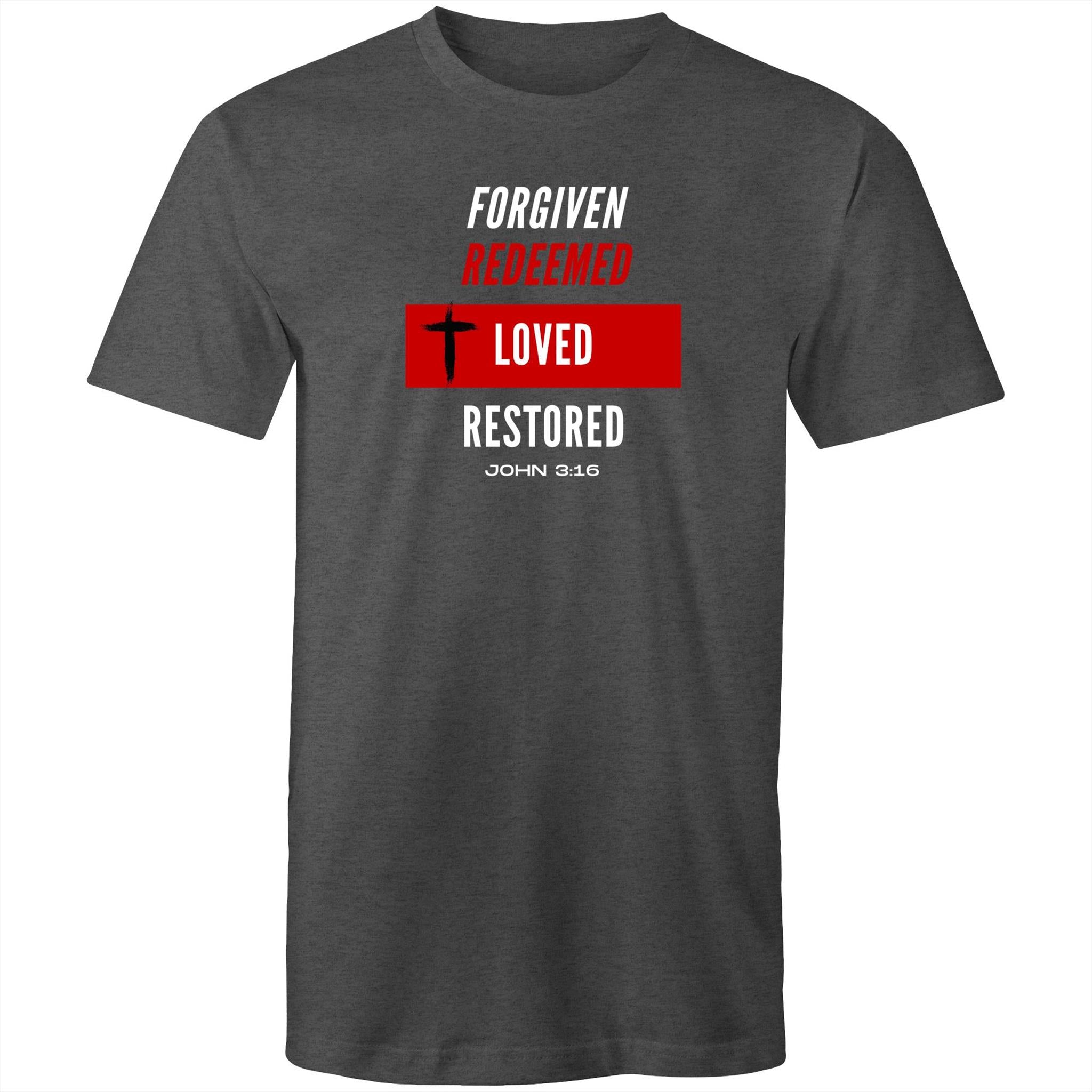 Forgiven | Redeemed | Loved | Restored Staple - Mens T-Shirt