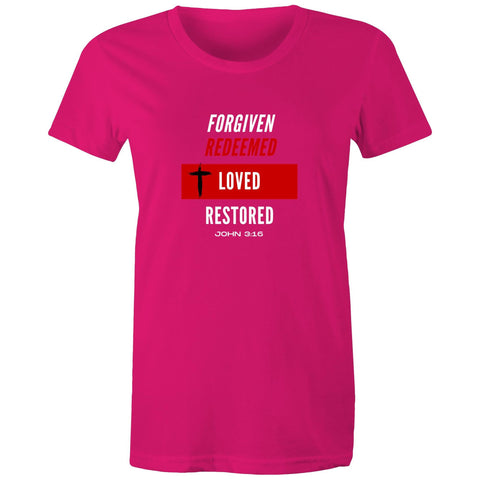 Image of Forgiven | Redeemed | Loved | Restored - - Women's Staple Tee