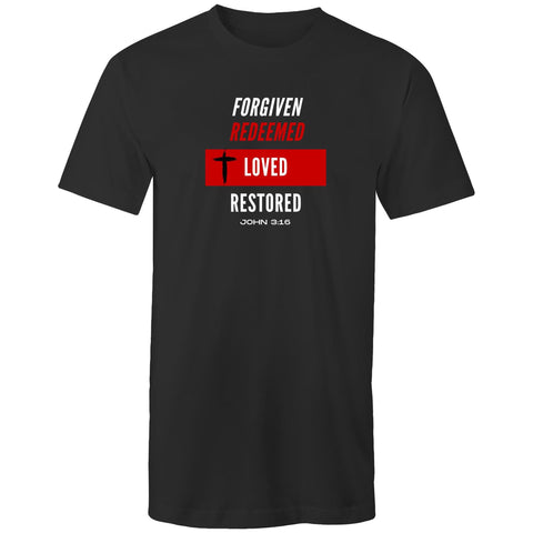 Image of Forgiven | Redeemed | Loved | Restored - Tall Tee T-Shirt