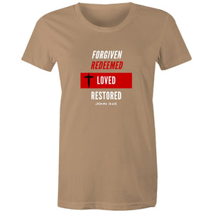 Forgiven | Redeemed | Loved | Restored - - Women's Staple Tee