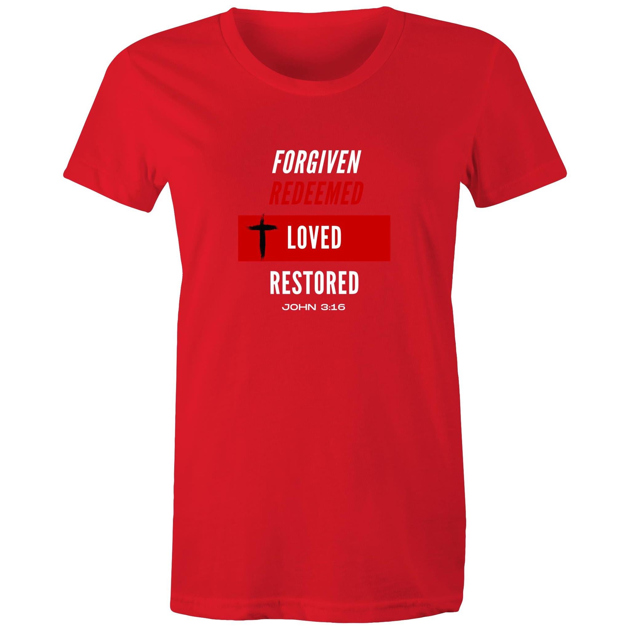 Forgiven | Redeemed | Loved | Restored - - Women's Staple Tee
