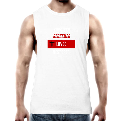 Image of Forgiven | Redeemed | Loved | Restored - Mens Tank Top Tee