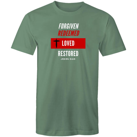 Image of Forgiven | Redeemed | Loved | Restored Staple - Mens T-Shirt